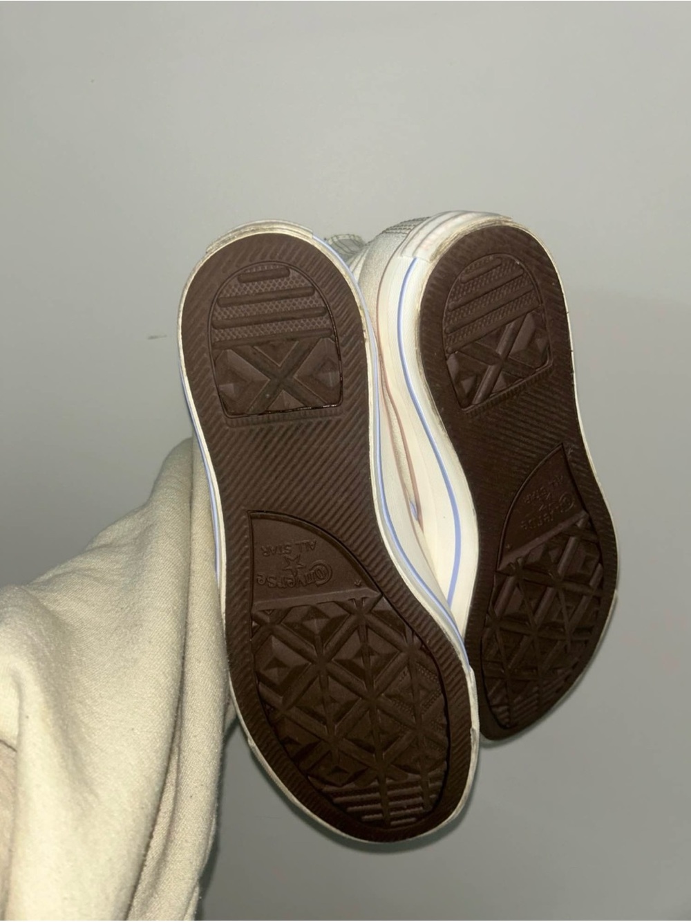 Converse High-Top Sneakers in Cream with Pastel Eyelets - Picture 4 of 5